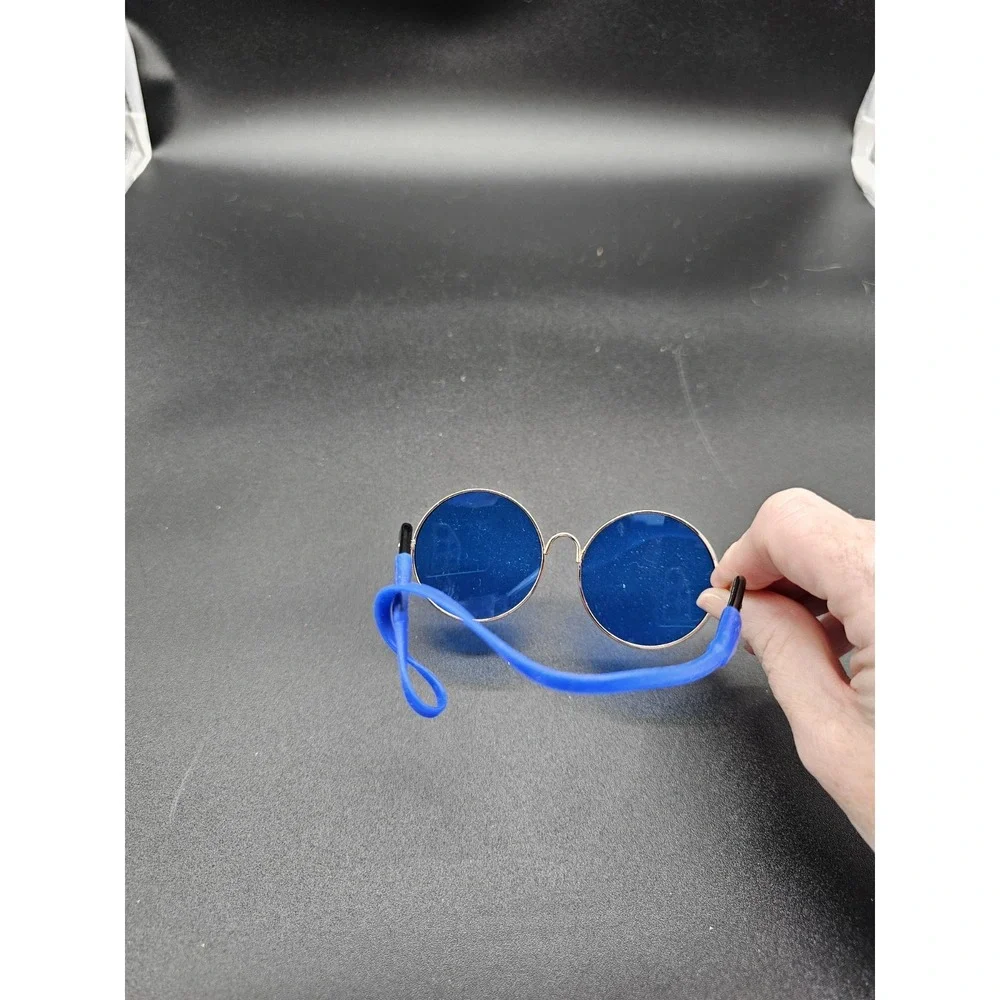 Doggie Sunglasses Small Dog 60s Style Round‎ With Strap Halloween Costume